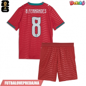 Lacne Dětský Futbalové dres Portugalsko Bruno Fernandes #8 MS 2026 Krátky Rukáv - Domáci (+ trenírky)